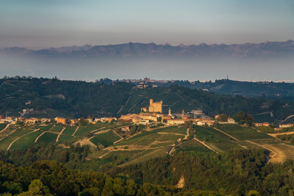 A small village in rolling Piedmont hills